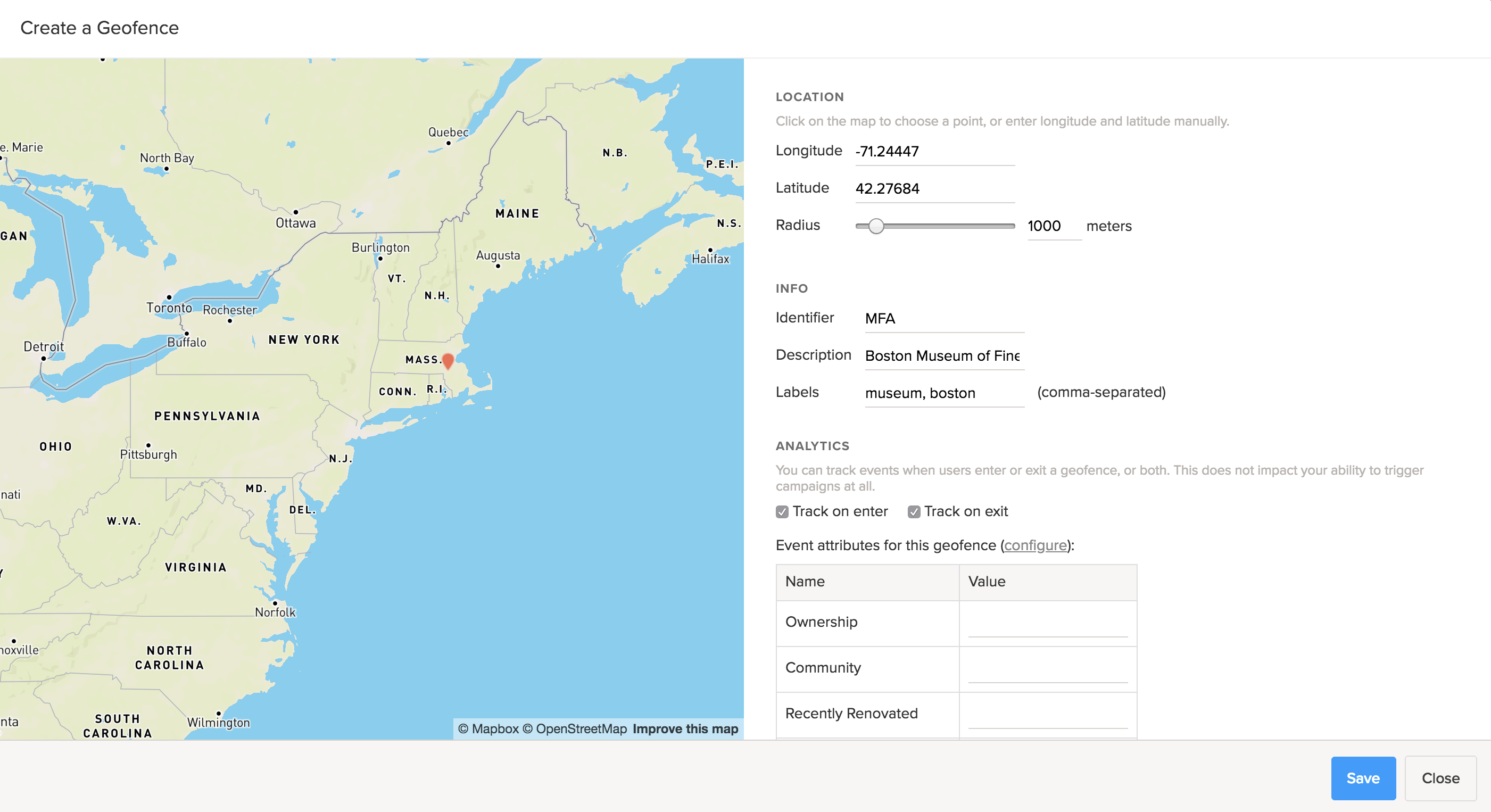 Geofence location