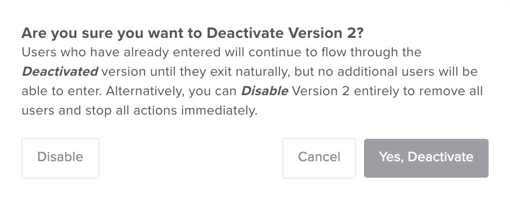 Deactivate workflow