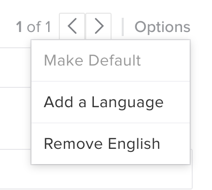 Language options