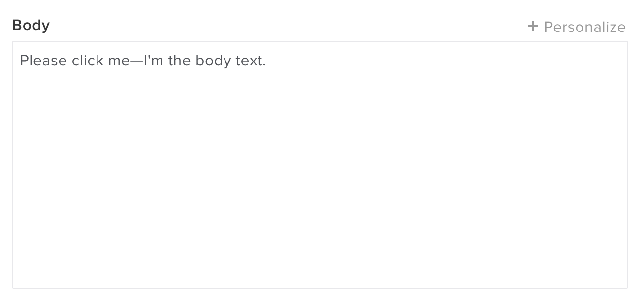 Sample body for push message