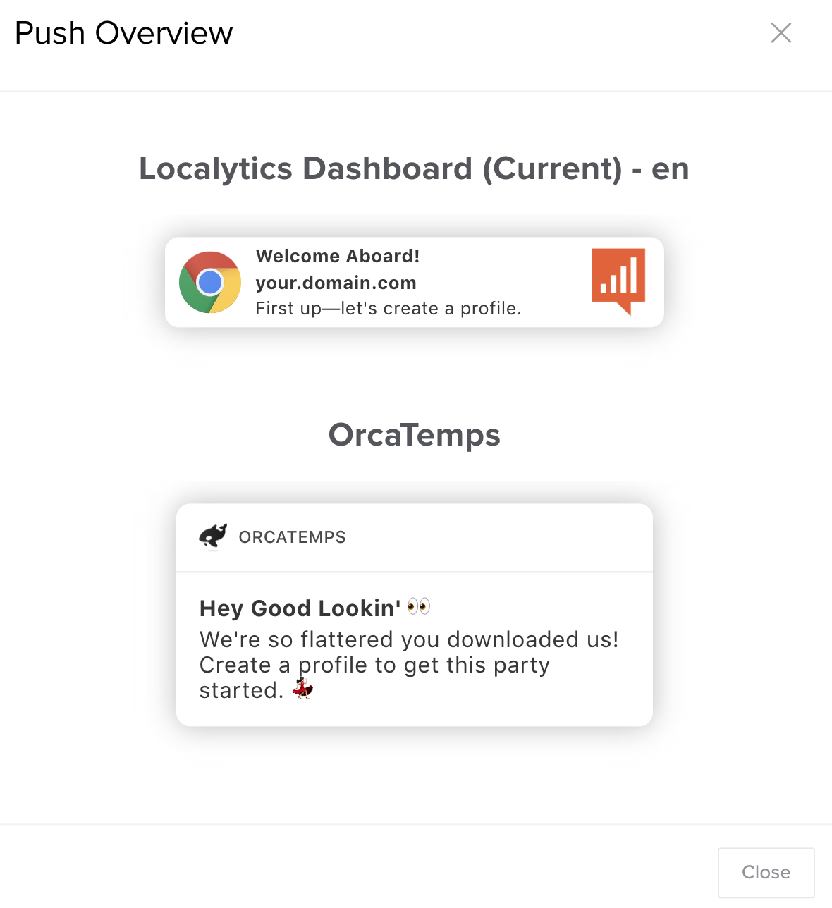 Push message overview