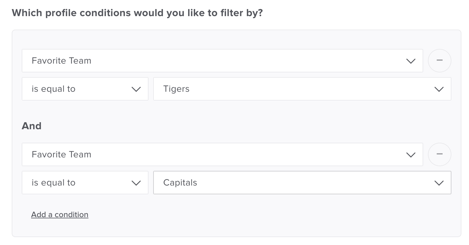 Add profile filters