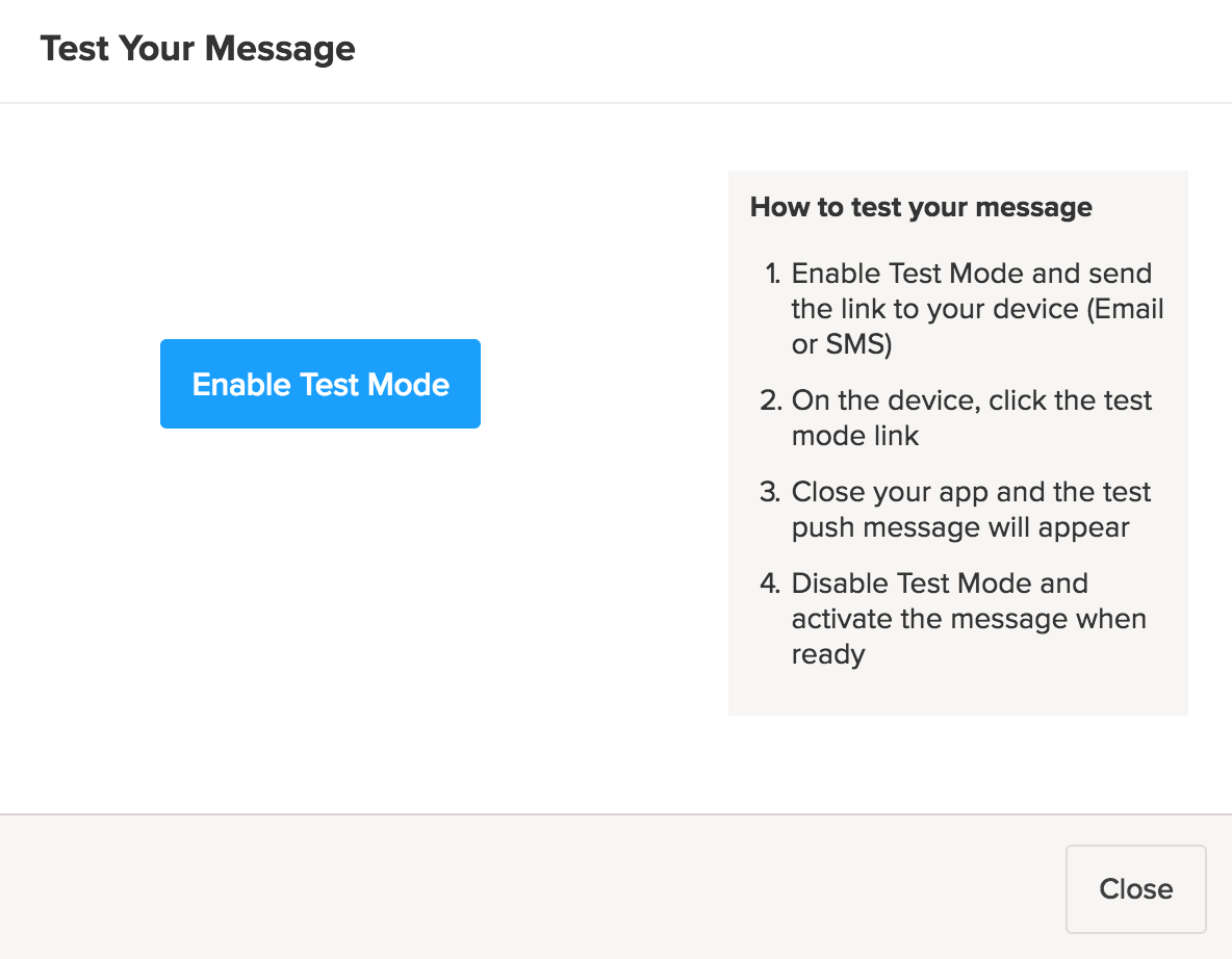 Enable test mode