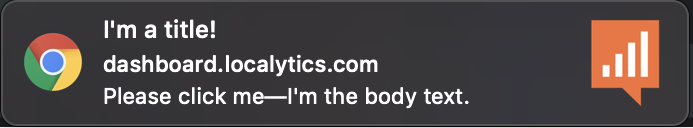 Sample web push title