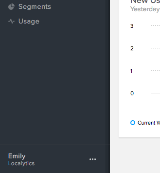 Accessing the settings menu in Localytics